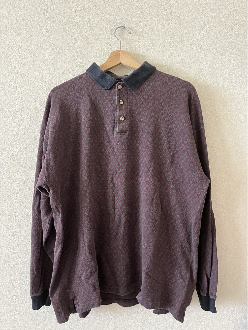 Vintage Nino Cerruti Sport Long Sleeve Knit Polo Shirt⁠ XL